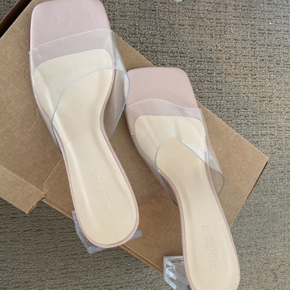Clear heeled mules in beige - Picture 4 of 4